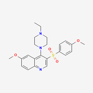 4-(4-Ethylpiperazin-1-yl)-6-methoxy-3-(4-methoxybenzenesulfonyl)quinoline