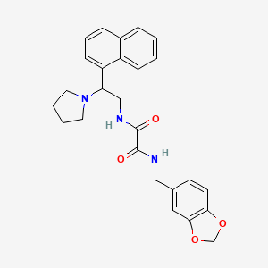 N1-(benzo[d][1,3]dioxol-5-ylmethyl)-N2-(2-(naphthalen-1-yl)-2-(pyrrolidin-1-yl)ethyl)oxalamide