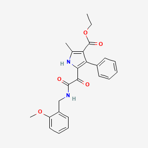 ethyl 5-(2-((2-methoxybenzyl)amino)-2-oxoacetyl)-2-methyl-4-phenyl-1H-pyrrole-3-carboxylate