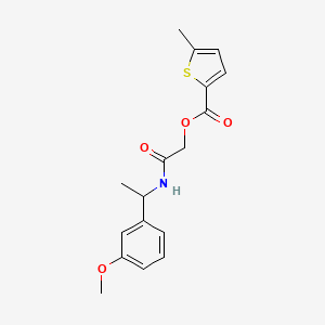 2-((1-(3-Methoxyphenyl)ethyl)amino)-2-oxoethyl 5-methylthiophene-2-carboxylate