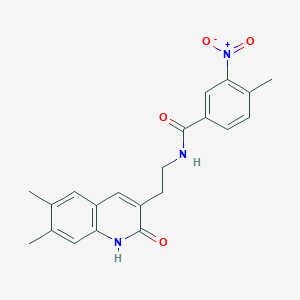 N-(2-(6,7-dimethyl-2-oxo-1,2-dihydroquinolin-3-yl)ethyl)-4-methyl-3-nitrobenzamide