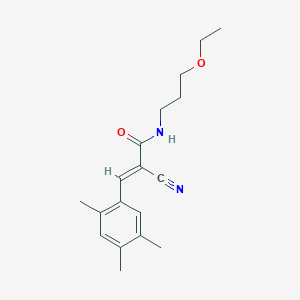 (E)-2-cyano-N-(3-ethoxypropyl)-3-(2,4,5-trimethylphenyl)prop-2-enamide