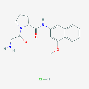 molecular formula C18H22ClN3O3 B025308 1-(2-Aminoacetyl)-N-(4-methoxynaphthalen-2-yl)pyrrolidine-2-carboxamide;hydrochloride CAS No. 100929-90-6