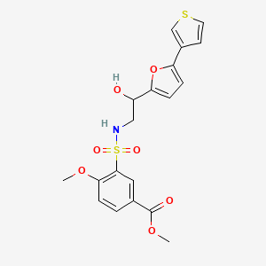 molecular formula C19H19NO7S2 B2530808 methyl 3-({2-hydroxy-2-[5-(thiophen-3-yl)furan-2-yl]ethyl}sulfamoyl)-4-methoxybenzoate CAS No. 2034252-82-7