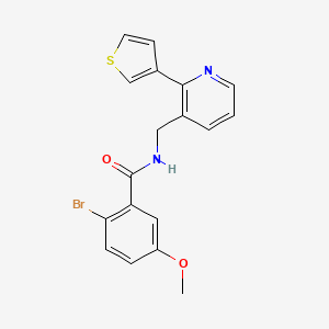2-bromo-5-methoxy-N-((2-(thiophen-3-yl)pyridin-3-yl)methyl)benzamide