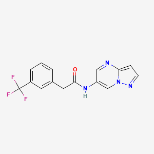 molecular formula C15H11F3N4O B2530830 N-(pyrazolo[1,5-a]pyrimidin-6-yl)-2-(3-(trifluoromethyl)phenyl)acetamide CAS No. 2034474-25-2