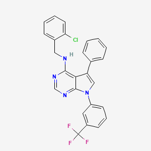 molecular formula C26H18ClF3N4 B2530846 N-[(2-chlorophenyl)methyl]-5-phenyl-7-[3-(trifluoromethyl)phenyl]-7H-pyrrolo[2,3-d]pyrimidin-4-amine CAS No. 477236-54-7