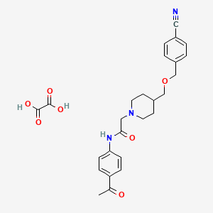 N-(4-acetylphenyl)-2-(4-(((4-cyanobenzyl)oxy)methyl)piperidin-1-yl)acetamide oxalate