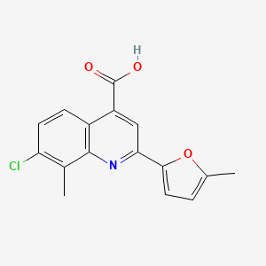 B2530851 7-Chloro-8-methyl-2-(5-methyl-2-furyl)quinoline-4-carboxylic acid CAS No. 725687-87-6