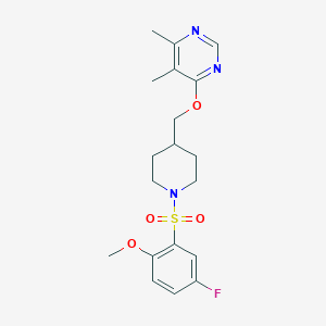 4-((1-((5-Fluoro-2-methoxyphenyl)sulfonyl)piperidin-4-yl)methoxy)-5,6-dimethylpyrimidine