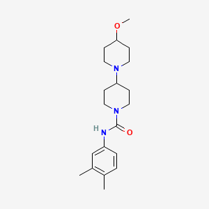 molecular formula C20H31N3O2 B2530860 N-(3,4-dimethylphenyl)-4-methoxy-[1,4'-bipiperidine]-1'-carboxamide CAS No. 1795477-07-4