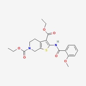 molecular formula C21H24N2O6S B2530865 diethyl 2-(2-methoxybenzamido)-4,5-dihydrothieno[2,3-c]pyridine-3,6(7H)-dicarboxylate CAS No. 864926-70-5