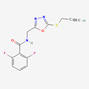 2,6-difluoro-N-[(5-prop-2-ynylsulfanyl-1,3,4-oxadiazol-2-yl)methyl]benzamide