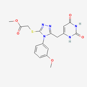methyl 2-((5-((2,6-dioxo-1,2,3,6-tetrahydropyrimidin-4-yl)methyl)-4-(3-methoxyphenyl)-4H-1,2,4-triazol-3-yl)thio)acetate