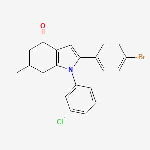 2-(4-Bromophenyl)-1-(3-chlorophenyl)-6-methyl-5,6,7-trihydroindol-4-one