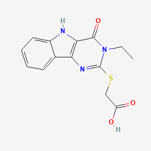 2-[(3-ethyl-4-oxo-5H-pyrimido[5,4-b]indol-2-yl)sulfanyl]acetic acid
