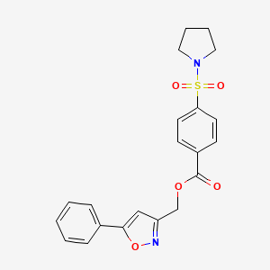 (5-Phenylisoxazol-3-yl)methyl 4-(pyrrolidin-1-ylsulfonyl)benzoate