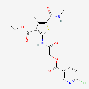 [2-[[3-Ethoxycarbonyl-4-methyl-5-(methylcarbamoyl)thiophen-2-yl]amino]-2-oxoethyl] 6-chloropyridine-3-carboxylate