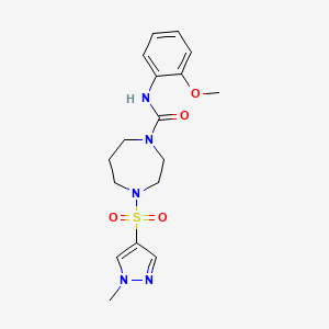 N-(2-methoxyphenyl)-4-((1-methyl-1H-pyrazol-4-yl)sulfonyl)-1,4-diazepane-1-carboxamide