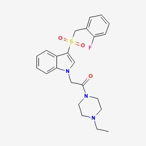 1-(4-ethylpiperazin-1-yl)-2-(3-((2-fluorobenzyl)sulfonyl)-1H-indol-1-yl)ethanone