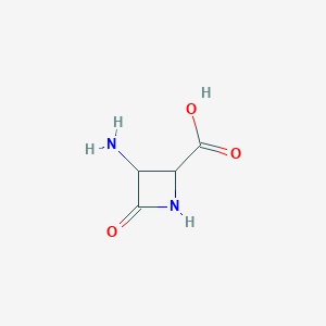molecular formula C4H6N2O3 B025309 3-Amino-4-oxoazetidine-2-carboxylic acid CAS No. 110727-85-0