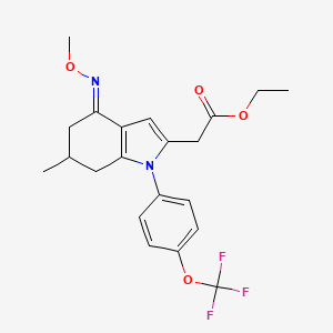 ethyl 2-[(4E)-4-methoxyimino-6-methyl-1-[4-(trifluoromethoxy)phenyl]-6,7-dihydro-5H-indol-2-yl]acetate