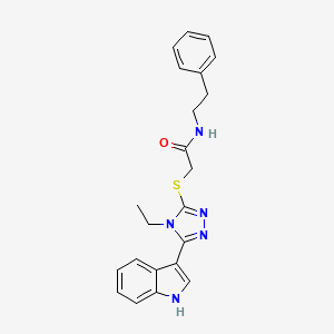 2-((4-ethyl-5-(1H-indol-3-yl)-4H-1,2,4-triazol-3-yl)thio)-N-phenethylacetamide