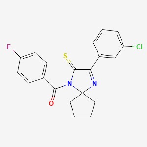 3-(3-Chlorophenyl)-1-(4-fluorobenzoyl)-1,4-diazaspiro[4.4]non-3-ene-2-thione
