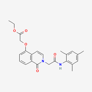 molecular formula C24H26N2O5 B2530946 Ethyl 2-((2-(2-(mesitylamino)-2-oxoethyl)-1-oxo-1,2-dihydroisoquinolin-5-yl)oxy)acetate CAS No. 868223-90-9