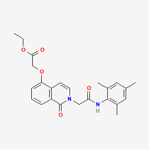 Ethyl 2-((2-(2-(mesitylamino)-2-oxoethyl)-1-oxo-1,2-dihydroisoquinolin-5-yl)oxy)acetate