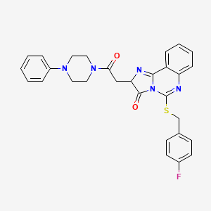 5-{[(4-fluorophenyl)methyl]sulfanyl}-2-[2-oxo-2-(4-phenylpiperazin-1-yl)ethyl]-2H,3H-imidazo[1,2-c]quinazolin-3-one