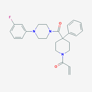 molecular formula C25H28FN3O2 B2530955 1-[4-[4-(3-Fluorophenyl)piperazine-1-carbonyl]-4-phenylpiperidin-1-yl]prop-2-en-1-one CAS No. 2361876-59-5