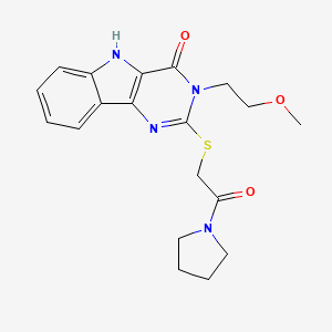 3-(2-methoxyethyl)-2-(2-oxo-2-pyrrolidin-1-ylethyl)sulfanyl-5H-pyrimido[5,4-b]indol-4-one