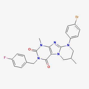 9-(4-bromophenyl)-3-(4-fluorobenzyl)-1,7-dimethyl-6,7,8,9-tetrahydropyrimido[2,1-f]purine-2,4(1H,3H)-dione