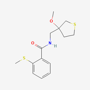 molecular formula C14H19NO2S2 B2530965 N-((3-methoxytetrahydrothiophen-3-yl)methyl)-2-(methylthio)benzamide CAS No. 1448130-34-4