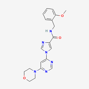 molecular formula C20H22N6O3 B2530967 N-[(2-methoxyphenyl)methyl]-1-[6-(morpholin-4-yl)pyrimidin-4-yl]-1H-imidazole-4-carboxamide CAS No. 1251632-50-4