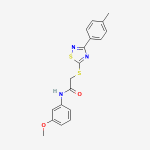 molecular formula C18H17N3O2S2 B2530969 N-(3-methoxyphenyl)-2-((3-(p-tolyl)-1,2,4-thiadiazol-5-yl)thio)acetamide CAS No. 864917-24-8