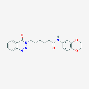 molecular formula C21H22N4O4 B2530975 N-(2,3-dihydro-1,4-benzodioxin-6-yl)-6-(4-oxo-1,2,3-benzotriazin-3-yl)hexanamide CAS No. 880811-06-3