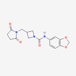 N-(1,3-Benzodioxol-5-yl)-3-[(2,5-dioxopyrrolidin-1-yl)methyl]azetidine-1-carboxamide