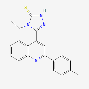 4-ethyl-5-[2-(4-methylphenyl)quinolin-4-yl]-4H-1,2,4-triazole-3-thiol