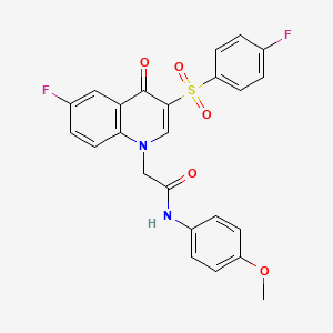 2-[6-fluoro-3-(4-fluorophenyl)sulfonyl-4-oxoquinolin-1-yl]-N-(4-methoxyphenyl)acetamide