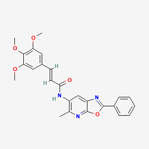 (E)-N-(5-methyl-2-phenyloxazolo[5,4-b]pyridin-6-yl)-3-(3,4,5-trimethoxyphenyl)acrylamide