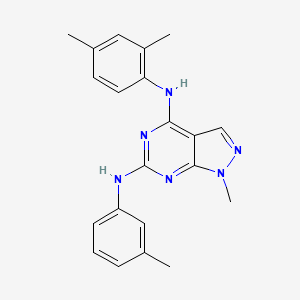 molecular formula C21H22N6 B2531029 4-N-(2,4-dimethylphenyl)-1-methyl-6-N-(3-methylphenyl)pyrazolo[3,4-d]pyrimidine-4,6-diamine CAS No. 896001-83-5