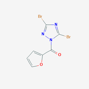 molecular formula C7H3Br2N3O2 B2531031 (3,5-Dibromo-1,2,4-triazol-1-yl)-(furan-2-yl)methanone CAS No. 477869-77-5
