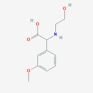 molecular formula C11H15NO4 B2531049 2-[(2-Hydroxyethyl)amino]-2-(3-methoxyphenyl)acetic acid CAS No. 1218695-86-3