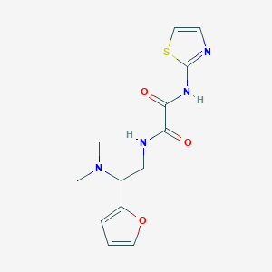 molecular formula C13H16N4O3S B2531050 N1-(2-(dimethylamino)-2-(furan-2-yl)ethyl)-N2-(thiazol-2-yl)oxalamide CAS No. 899955-15-8