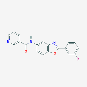 molecular formula C19H12FN3O2 B253107 N-[2-(3-fluorophenyl)-1,3-benzoxazol-5-yl]pyridine-3-carboxamide 