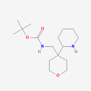 molecular formula C16H30N2O3 B2531073 tert-butyl n-{[4-(piperidin-2-yl)oxan-4-yl]methyl}carbamate CAS No. 2230798-41-9