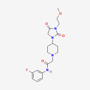 N-(3-fluorophenyl)-2-(4-(3-(2-methoxyethyl)-2,4-dioxoimidazolidin-1-yl)piperidin-1-yl)acetamide