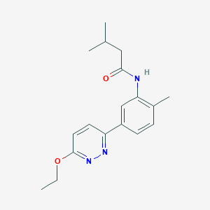 molecular formula C18H23N3O2 B2531079 N-[5-(6-ethoxypyridazin-3-yl)-2-methylphenyl]-3-methylbutanamide CAS No. 1021081-79-7